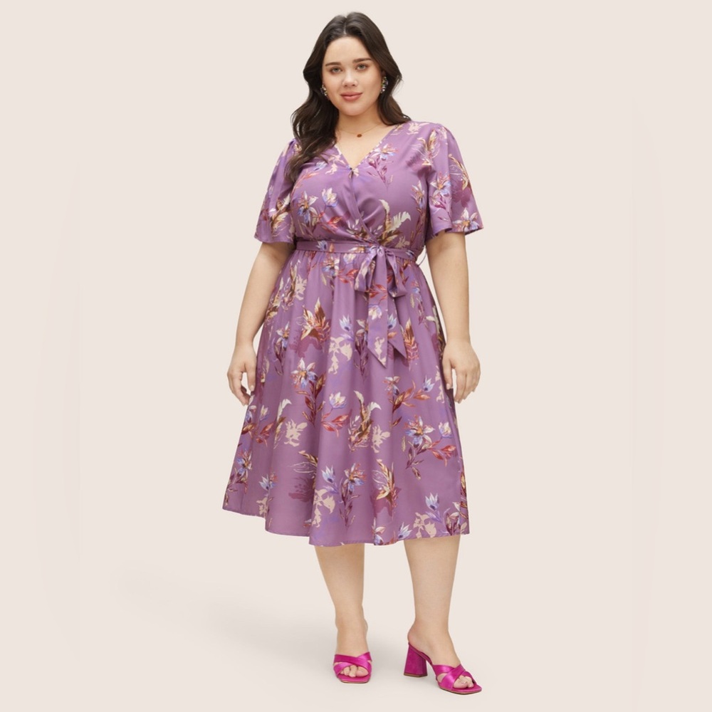 BloomChic Floral Print Pocket Belted Dress
